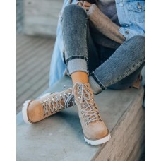 Arlene Faux Suede Lace Up Boot